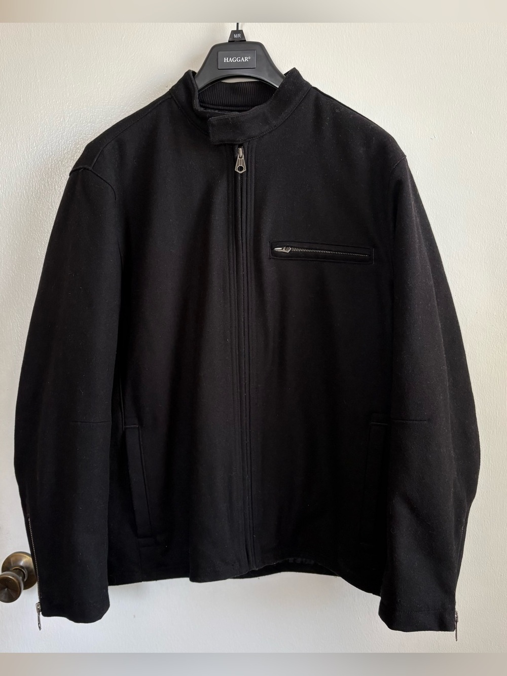GAP Men's L Black Full Zip Wool Blend Jacket Stand-Up Collar 2006